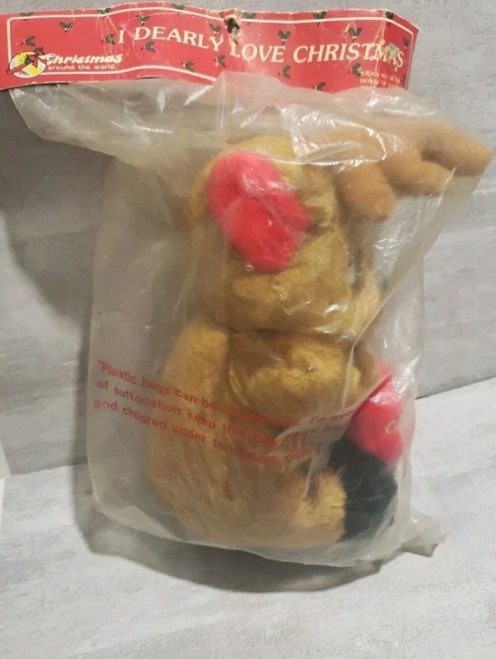 Vtg House Of Lloyd I Dearly Love Christmas Plush Deer Original Packaging